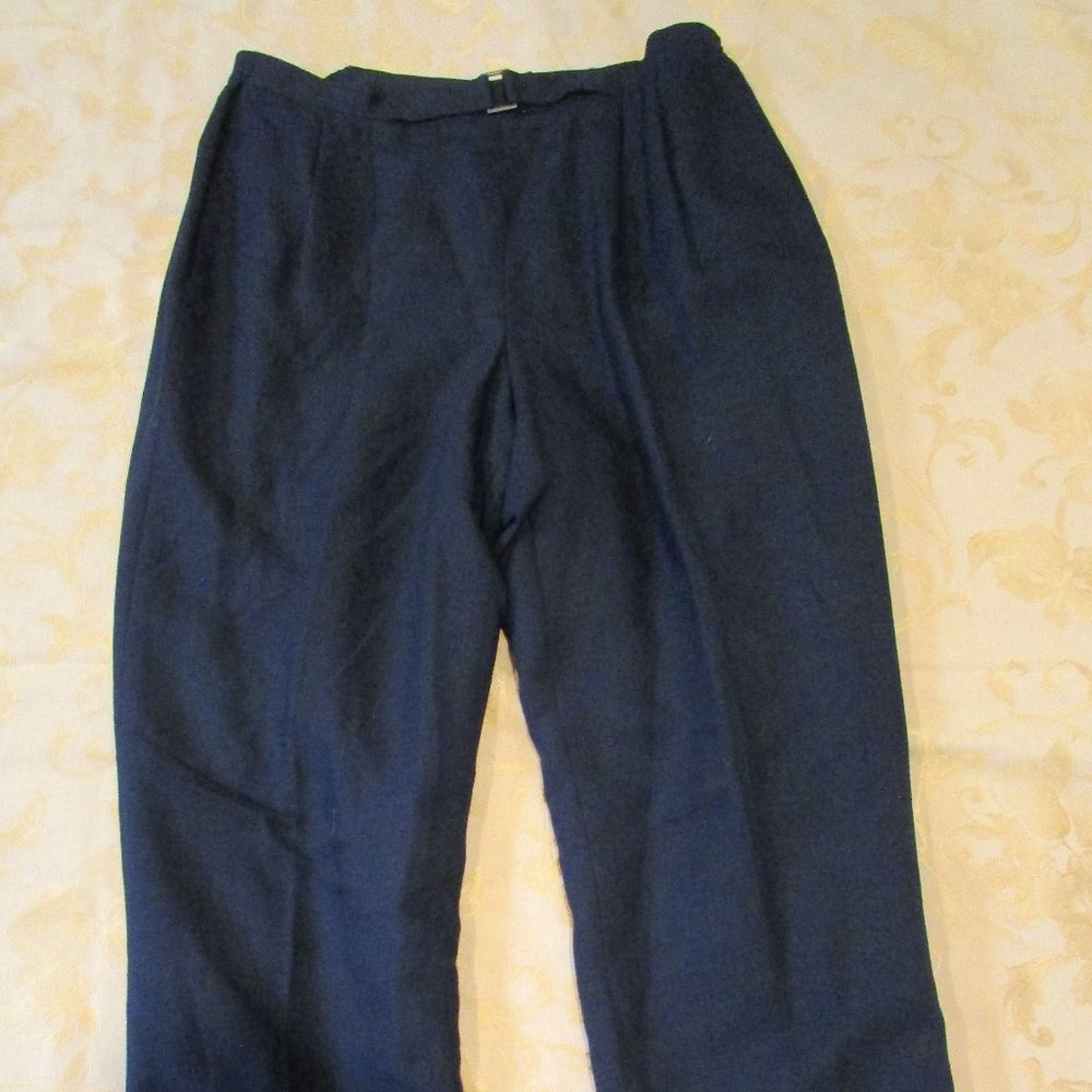 Emanuel Ungaro Woman Navy Linen Slacks Sz 14